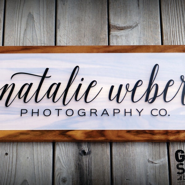 Custom Store Front Business Sign and Store Display Sign with Logo 10 x 26 inches (shown in Sapwood)