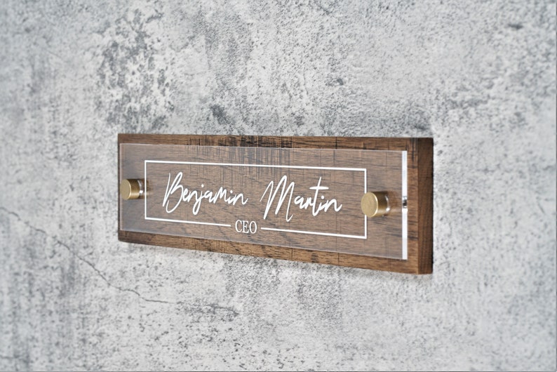 Rustic Wall & Door Flush Mount Name Plate. Made Exclusively by Garo Signs. Size 10 x 2.5 image 1