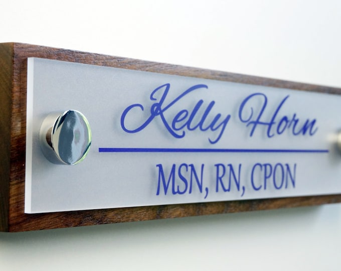 Modern Wall & Door Flush Mount Name Plate.   Made Exclusively by Garo Signs. Size 10" x 2.5"