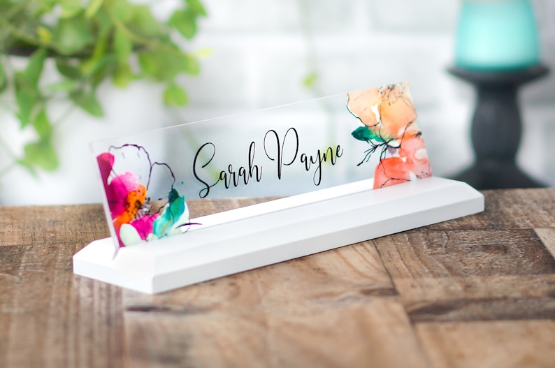 Desk Name Plate, Modern Office Decor, Graduation Gift for Her, Name Badge, Name Tag, Nameplate, Name Sign, Desk Name Sign 