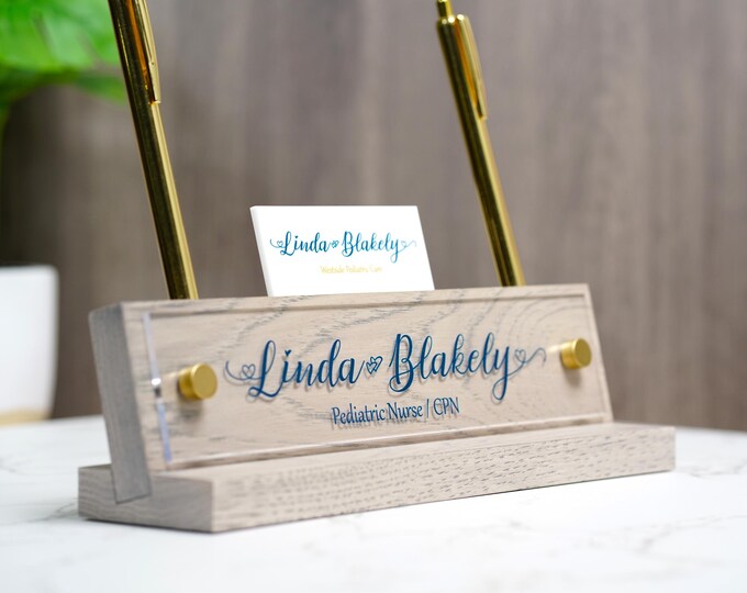 Executive Desk Name Plate.   Made Exclusively by Garo Signs. Size 10" x 2.5"