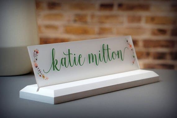 desk accessories coworker gift wood desk name plate size 10 x etsy