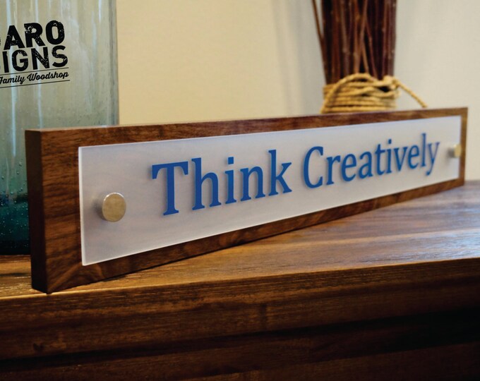 22" x 4" Wooden Office Wall Sign.