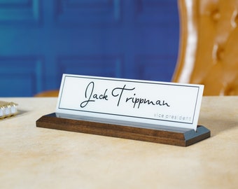 Classic Desk Name Plate.   Made Exclusively by Garo Signs. Size 10" x 2.5”