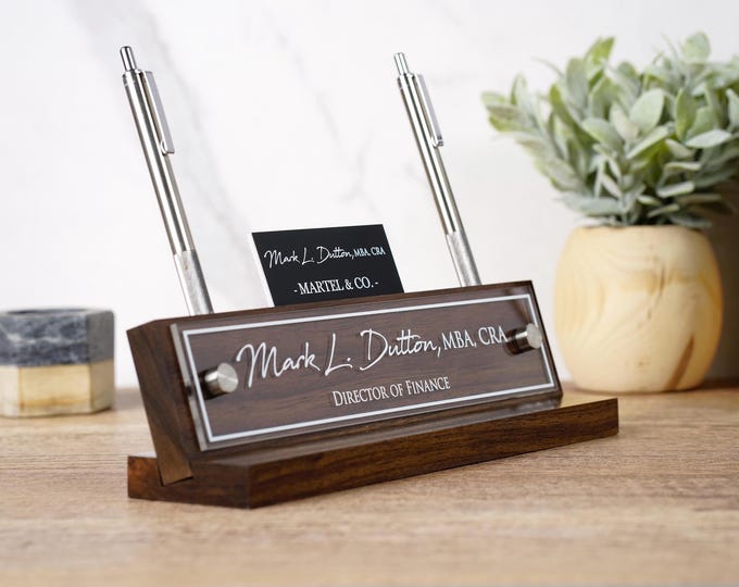 Custom Name Plate for Desk |  Office Decor | Desk Name Plate | Personalized Gift | Gift for Men and Women | Coworker Gift | Card Holder