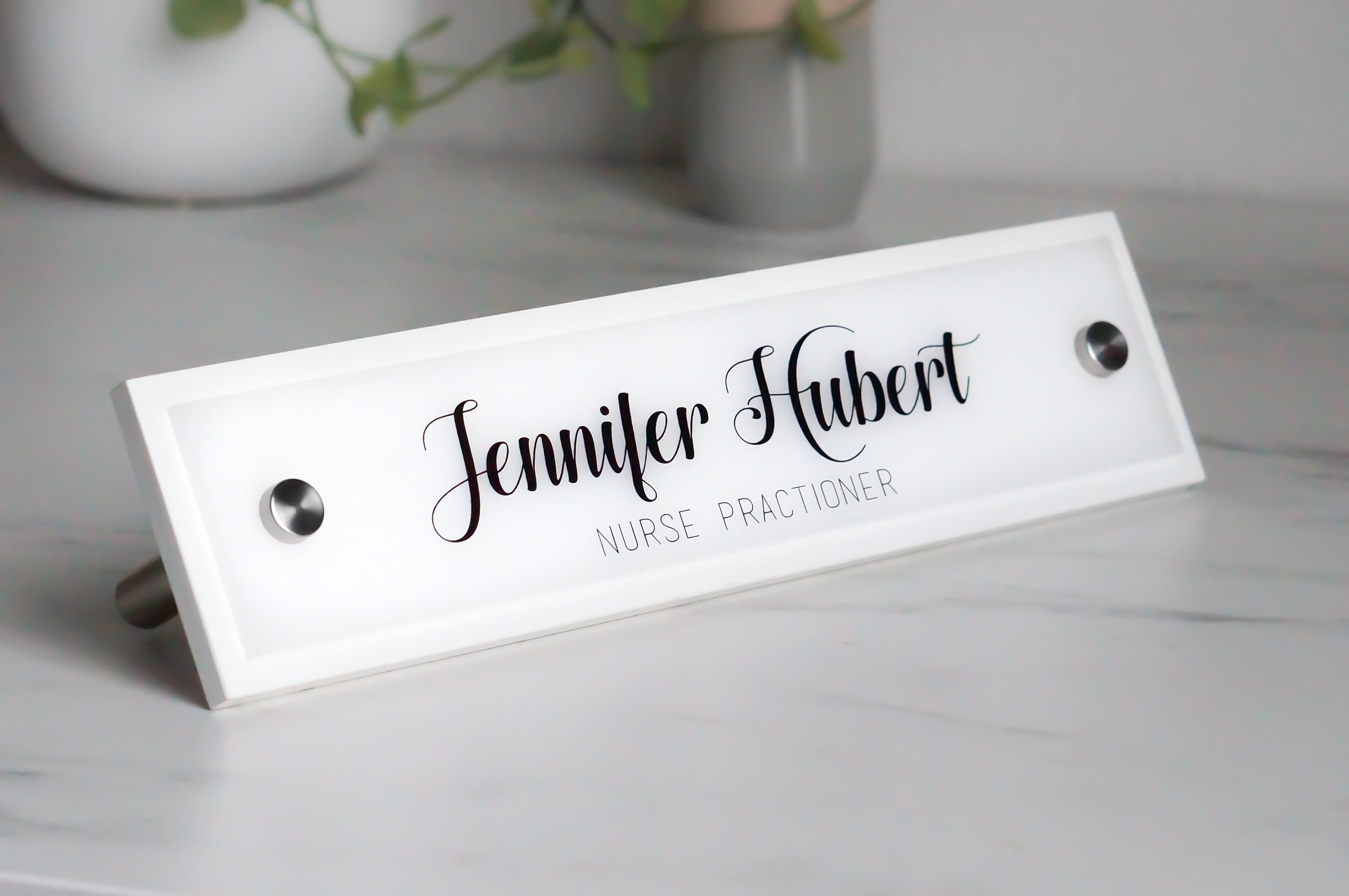 Home Office Furniture And Decor Wooden Acrylic Desk Name