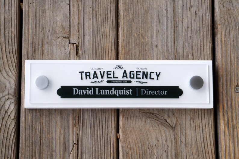 Office Door Wooden Plaque With Acrylic Name Plate Personalized Office Decor Door Sign Professional Gift 10x2 5