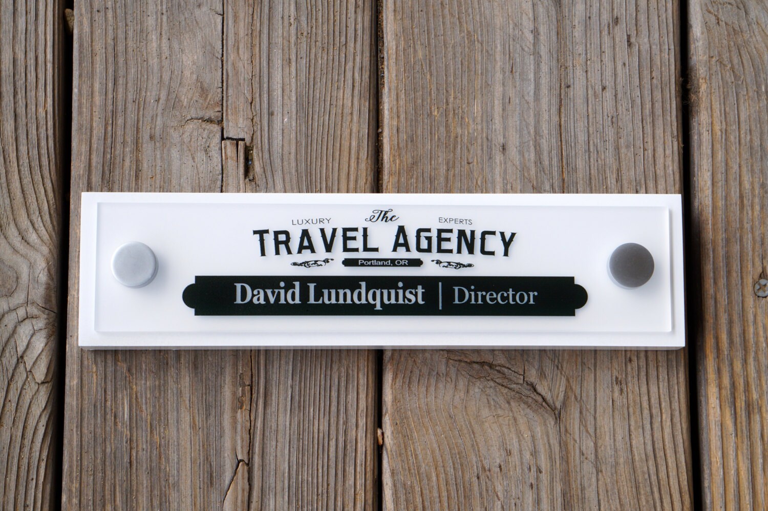 Office Door Wooden Plaque With Acrylic Name Plate