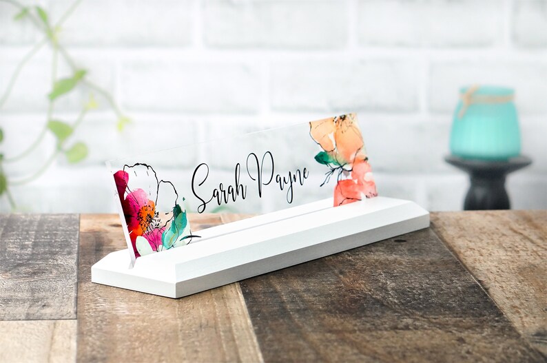 Desk Name Plate Office Supply Personalized Secretary Sign Gift Etsy