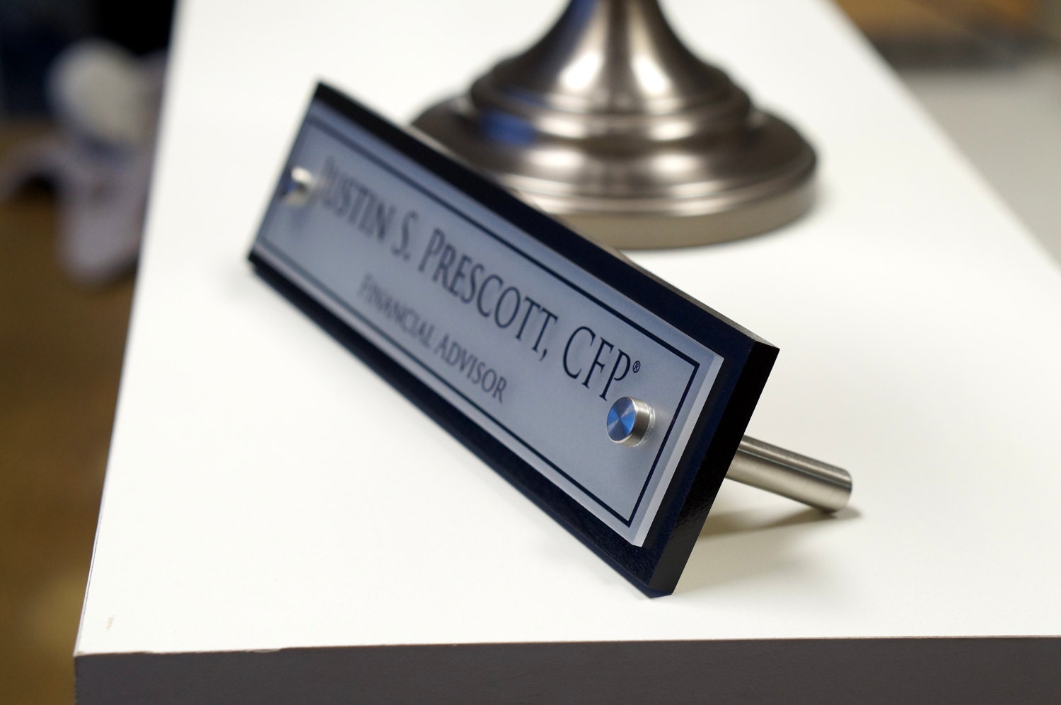 Desk NamePlate Office Accessory Personalized Wood Desk Plaque and