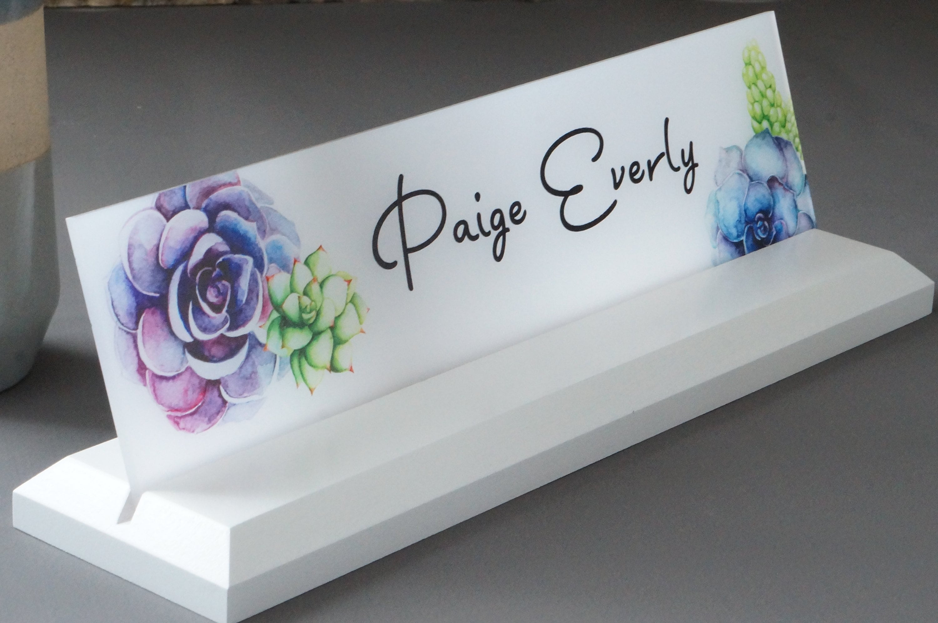 Personalized Desk Name Plate Wooden Sign 10 X 2 5 Inches
