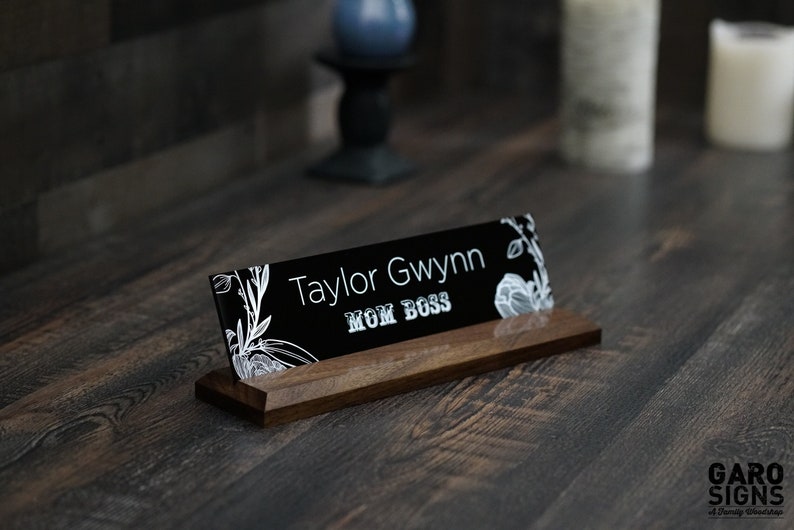 Classic Desk Name Plate. Made Exclusively by Garo Signs. Size 10 x 2.5 image 1