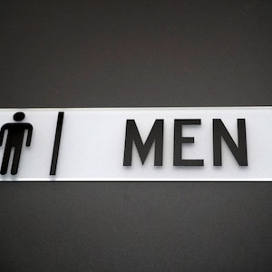 Acrylic Only Restroom Sign.   10 x 2.5 inches