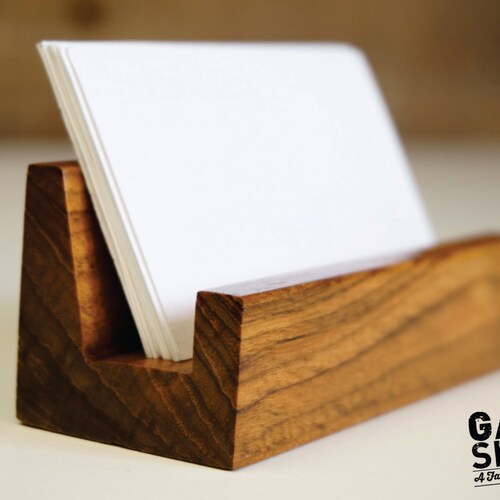 Business Card Holder Business Card Stand Rustic Office Etsy
