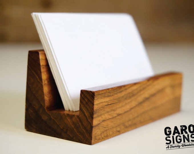 Business Card Holder, Business Card Stand, Rustic Office Decor, Great Gift Idea, Business Card Display, Desk Accessories
