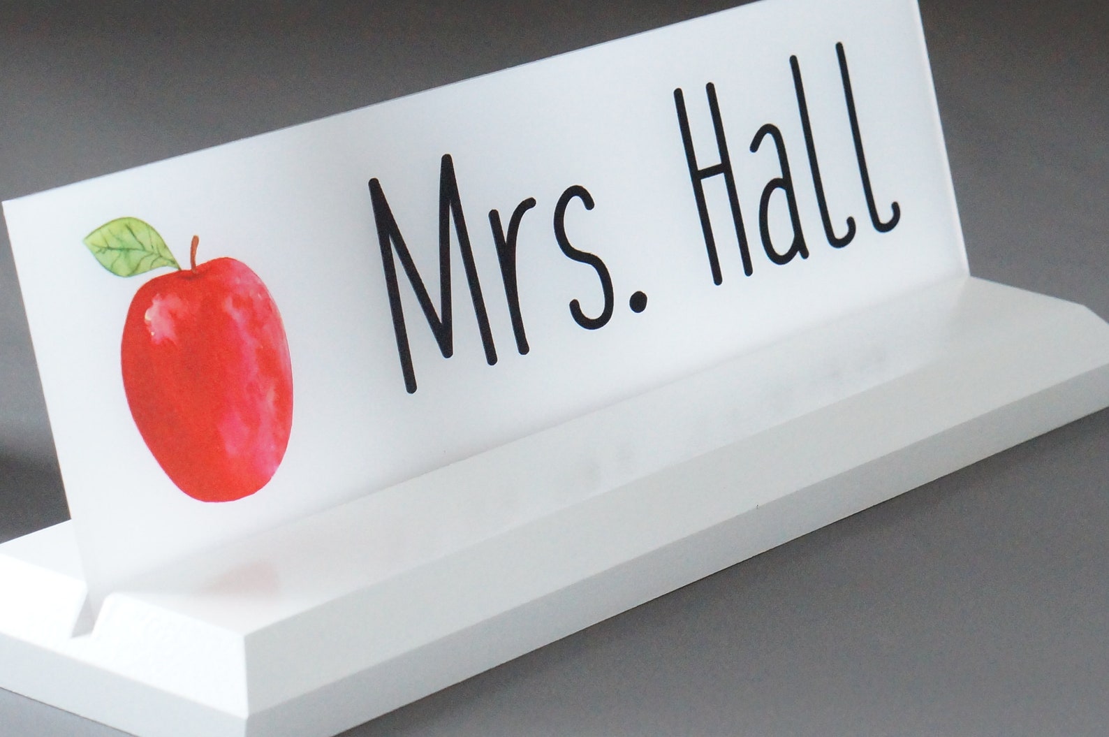 Acrylic Teacher Desk Name Plate With Wood Plaque Personalized Etsy