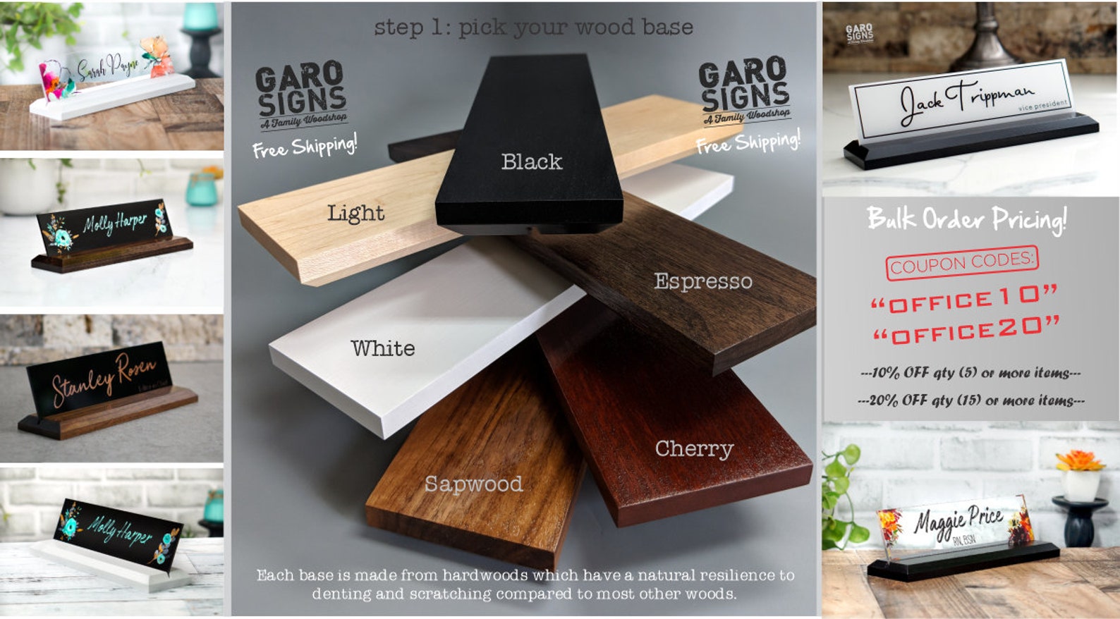 Acrylic Teacher Desk Name Plate With Wood Plaque Personalized Etsy