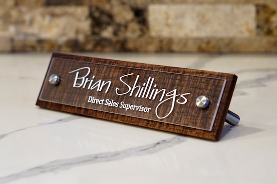 Personalized Desk name plate for women decor Men sign modern