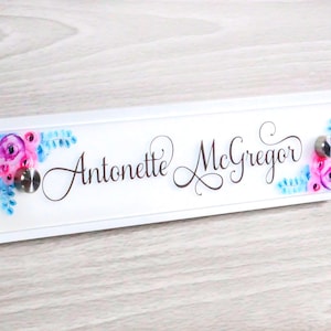 Modern Wall & Door Flush Mount Name Plate.   Made Exclusively by Garo Signs. Size 10&quot; x 2.5&quot;