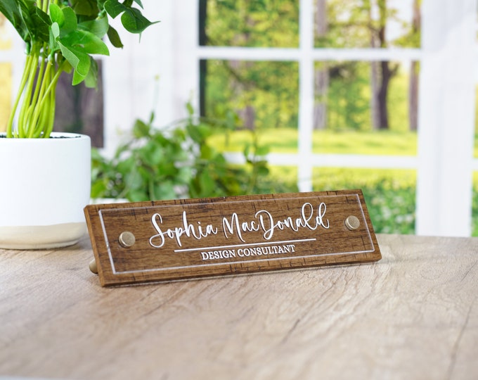 Rustic Desk Name Plate.   Made Exclusively by Garo Signs. Size 10" x 2.5"
