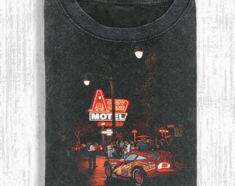 Vintage Lightning McQueen Shirt–Piston Cup Night Race Graphic Tee,Vintage Cars T-Shirt,Retro Aesthetic Racing Shirt