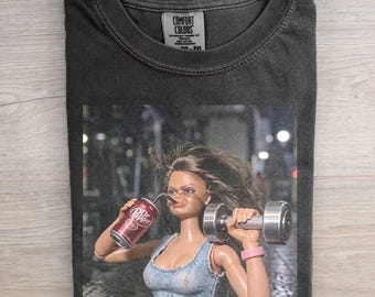 Gym Doll Girl Funny Face Meme Tee, Fitness Humor Graphic T Shirt, Aesthetic Gym Outfit, Disgusting Doll Face Shirt