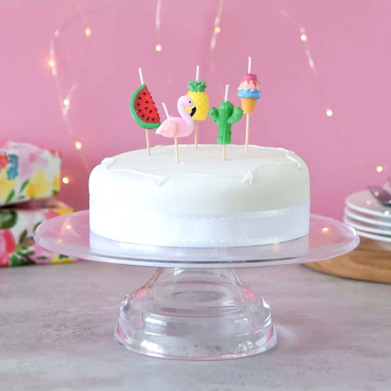 Tropical Candles Party Decoration For Birthday Cake Cupcakes Etsy