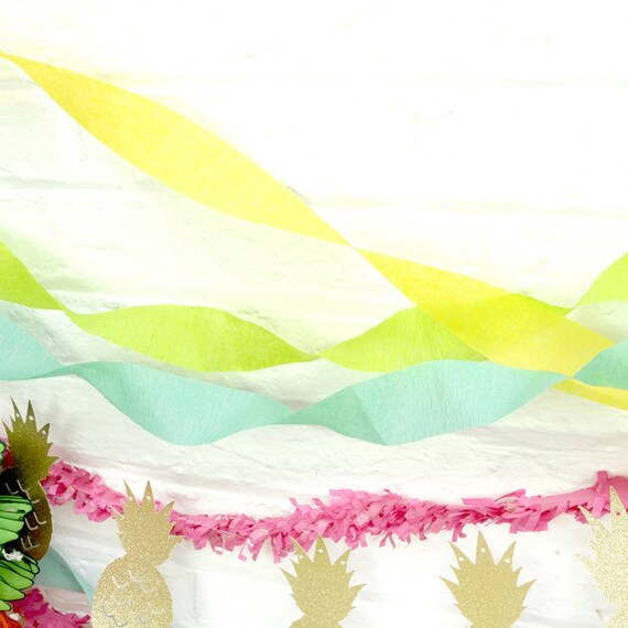 Yellow Crepe Paper Streamer Party Decoration For Tropical Etsy