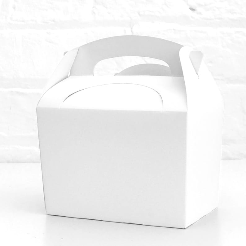 White Treat Box Party Accessory for Weddings Baby Shower or Birthday Party Favours