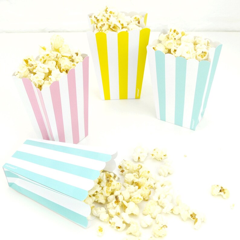 Light Pink Stripe Popcorn Boxes Party Accessory for Movie Etsy