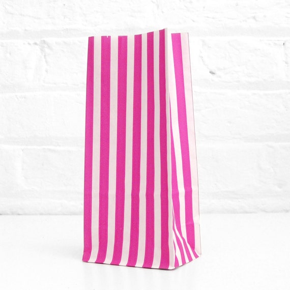 Pink Tall Striped Paper Bags for Hen Party Favours - Etsy