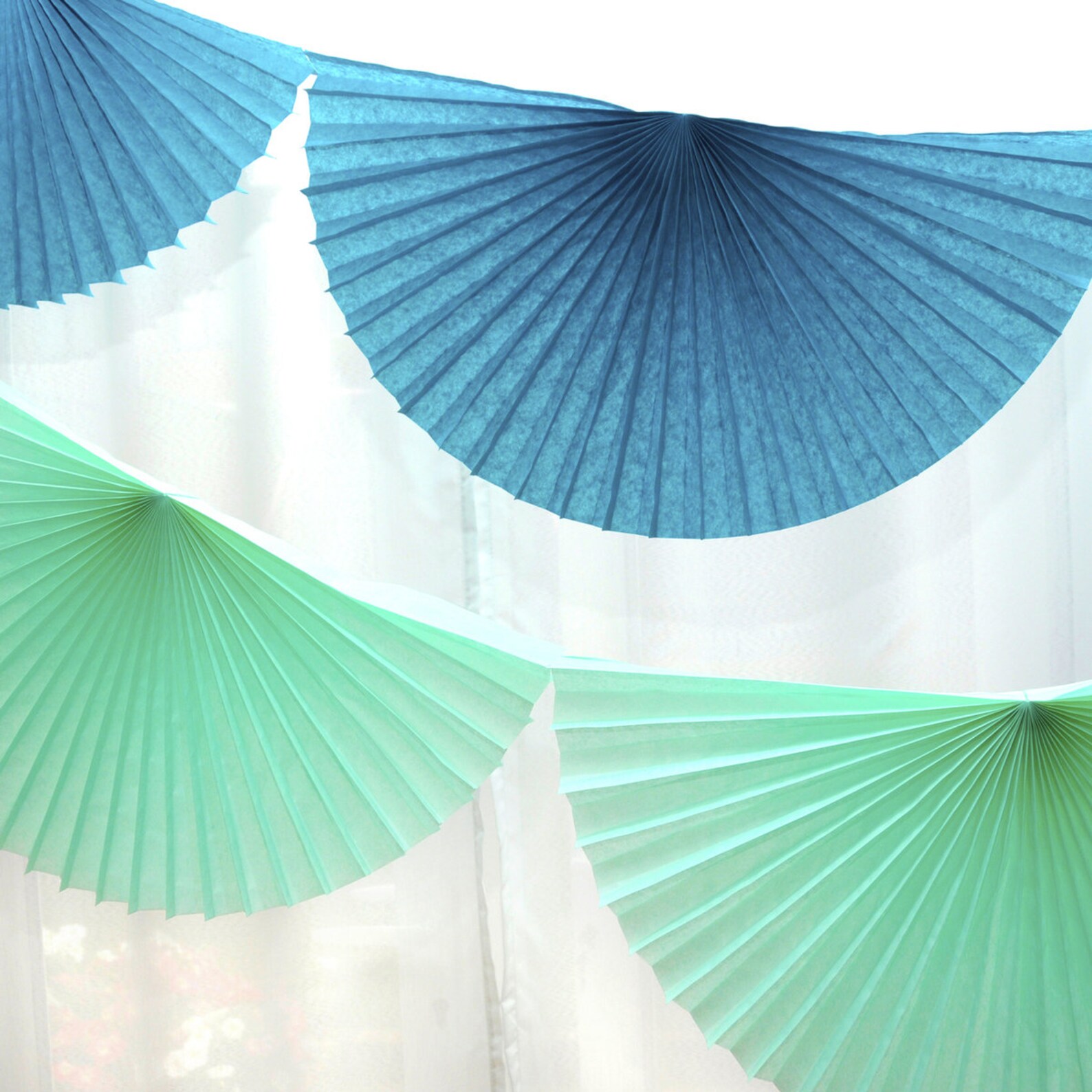 Mint Green Fan Bunting Garland Party Decoration for Baby Etsy