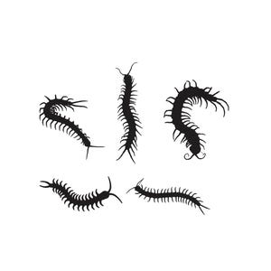 Centipede Embroidery Design, Creepy Bug Machine Embroidery File, Centipede Silhouette Set Embroidery Design Files, 6 Sizes, Instant Download