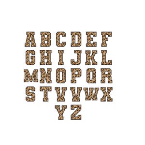 Leopard Print Alphabet Embroidery, Wild Cat Pattern Font, Baby Decor Monogram Embroidery Design Letter A to Z, 6 Sizes(Digital Download)