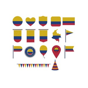 Colombia Flag Embroidery Design, Flag Embroidery, Flag of Colombia Machine Embroidery Design Files, Colombia Flags Set Embroidery, 6 Sizes