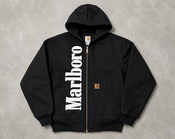 Veste Carhartt Active vintage : manteau workwear en toile de canard Marlboro retravaillée