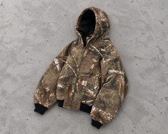 Carhartt Realtree Camo Quilted Lined Hooded Jacket | Y2K Workwear