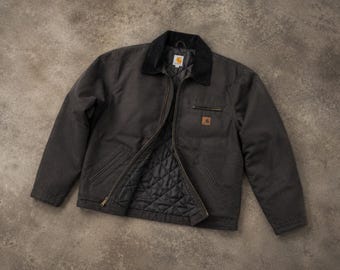 Veste Carhartt Detroit style vintage : manteau workwear en toile délavé
