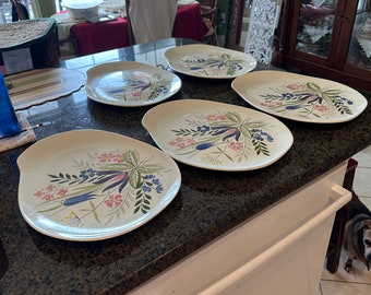 Red Wing Hand-Painted Pottery Large Serving Platter- Country Garden - 15” - 50 dollars each.