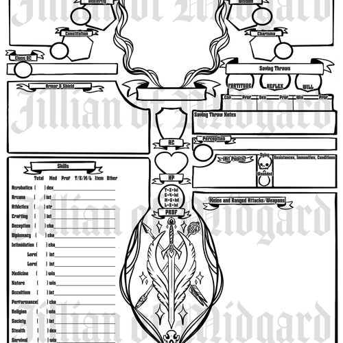 PDF Printable Pathfinder 2nd Edition Character Sheet Bundle - Etsy
