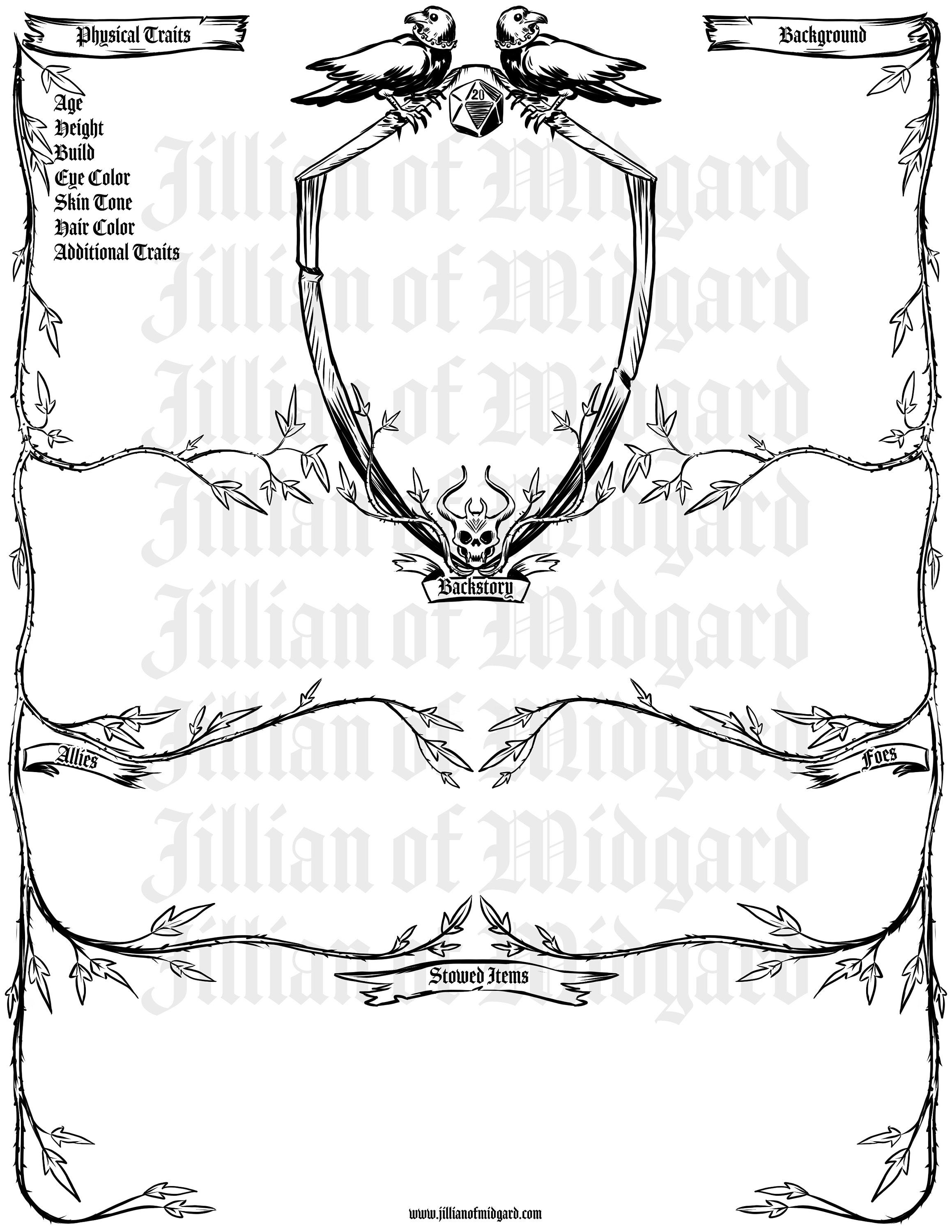 PDF Downloadable Jillian of Midgard Illustrated D&D 5th Ed - Etsy