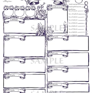 PDF Printable Dungeons &amp; Dragons 5th Ed Character Sheet Bundle - Etsy
