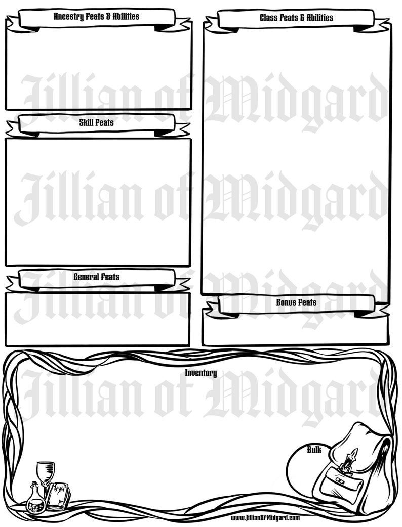 PDF Printable Pathfinder 2nd Edition Character Sheet Bundle - Etsy UK