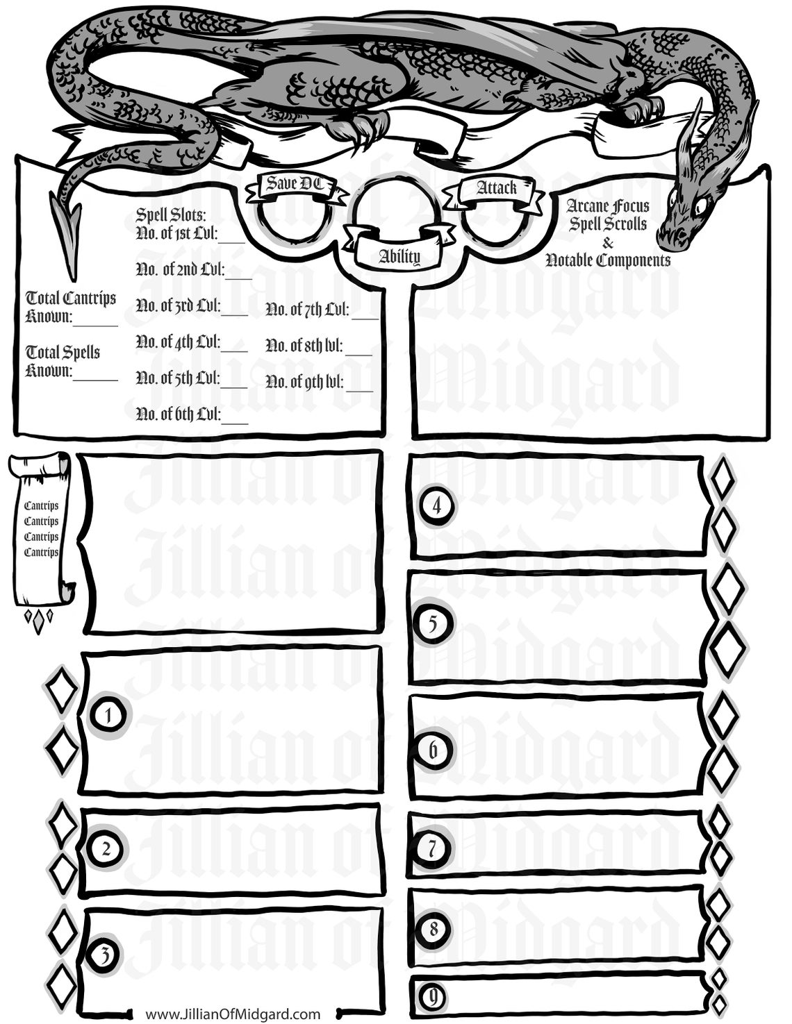 PDF Downloadable Jillian of Midgard Illustrated D&D 5th Ed - Etsy
