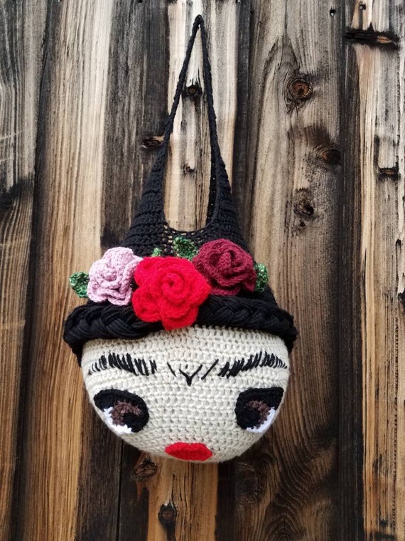 Uncinetto borsa a tracolla di Frida, Frida mercato borsa, Crochet Frida  Hobo Bag, Tote di Frida, Frida accessori, Frida Crochet Bag, borsa di Frida  Kahlo -  Italia