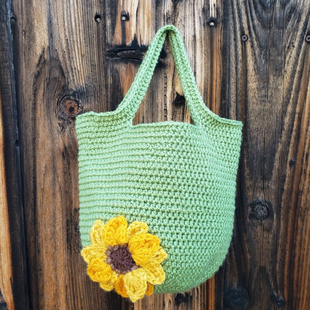 Sunflower Handbag Crochet Sunflower Bag Crochet Summer Bag - Etsy