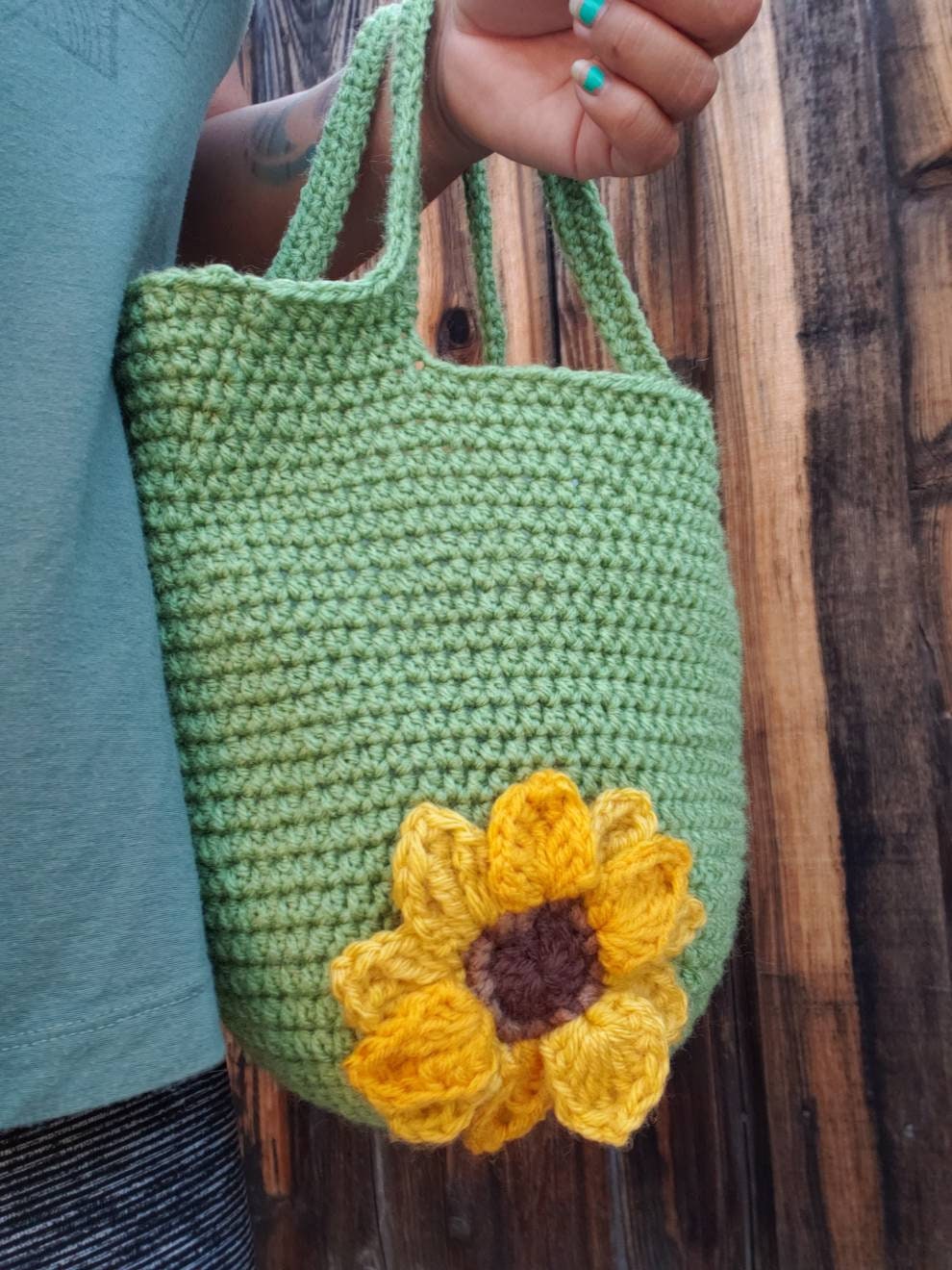 Sunflower Handbag Crochet Sunflower Bag Crochet Summer Bag | Etsy