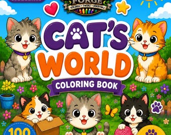 Cat Coloring Book for Kids Ages 3-5 | 100 Cute Cats & Kittens Coloring Pages PDF