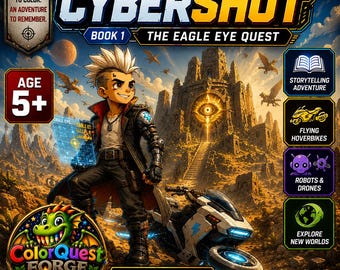 Cybershot Series — BOOK 1: Eagle Eye | Sci-Fi Coloring Book for Kids 5+ | Printable PDF