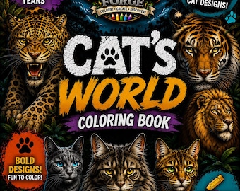 Cat Coloring Book for Kids Ages 6-9 | 100 Realistic Cats & Kittens Coloring Pages PDF